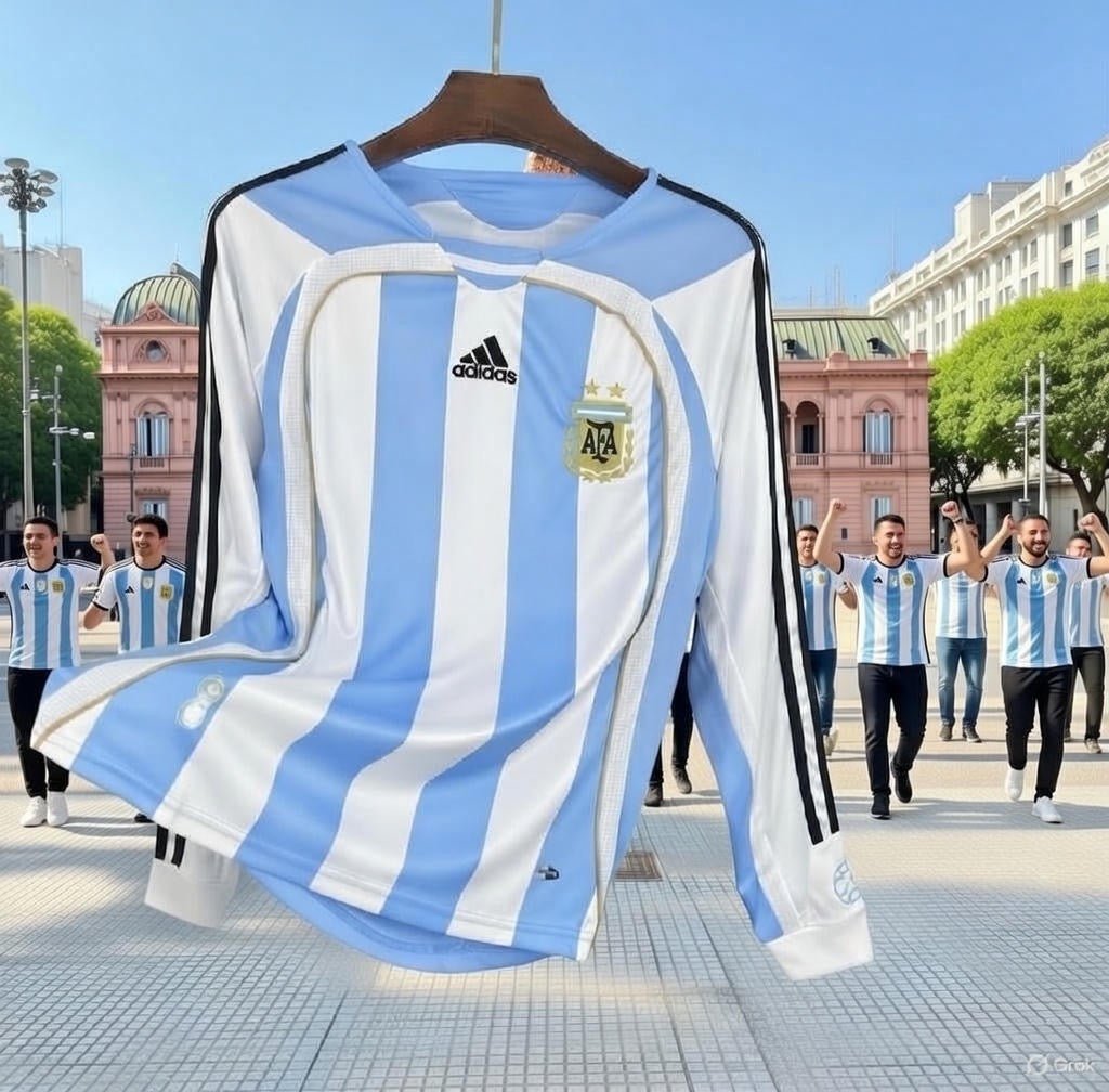 Argentina 🇦🇷 2006 World Cup Long Sleeve Home Jersey. - World Cup Retro Soccer Shop