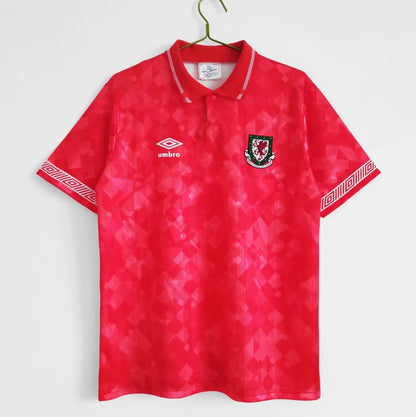 Wales 🏴󠁧󠁢󠁷󠁬󠁳󠁿 1990/92 Home Jersey. - World Cup Retro Soccer Shop